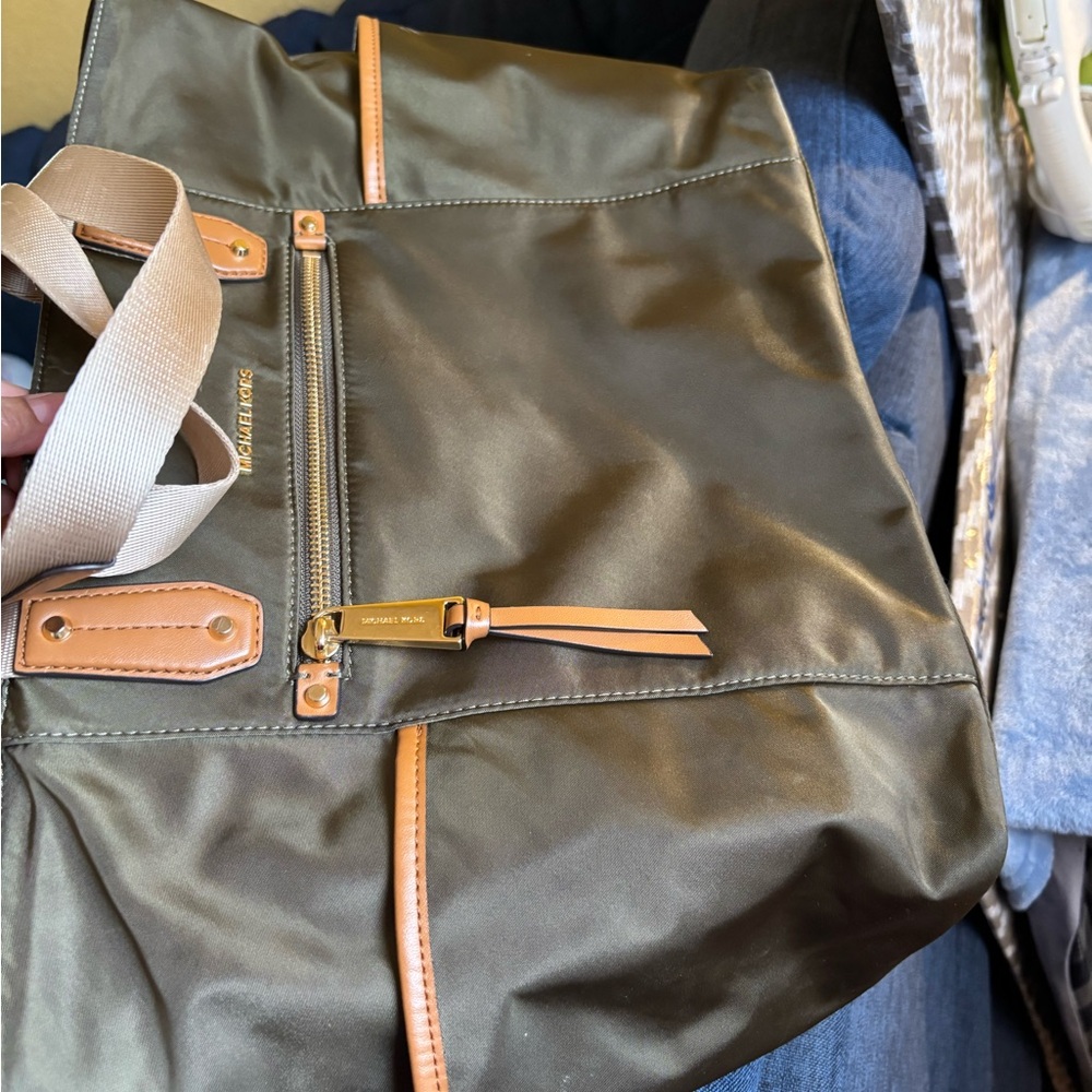 Michael Kors Olive and Tan Men's Backpack  #018 - Picture 10 of 15